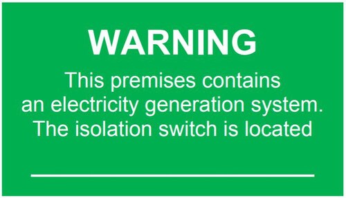 Warning Generation System Label