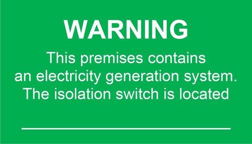 Warning Generation System Label